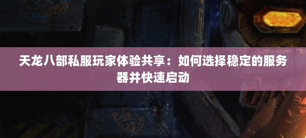 天龙八部私服玩家体验共享:如何选择稳定的服务器并快速启动